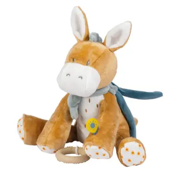 Lodër me muzikë Nattou Donkey Leo, 29 cm, e kaftë