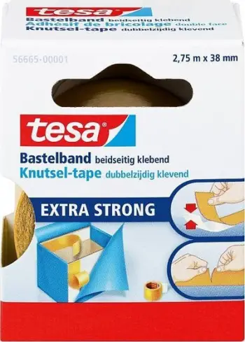 Shirit ngjitës dyanshëm Tesa 56665 Extra Strong, 2.75m, 38mm, transparent