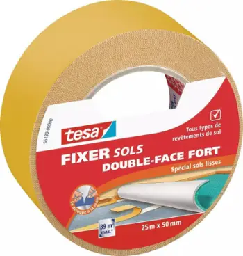 Shirit ngjitës dykahësh Tesa 56172, 50mm x 25m, 0.185mm, i bardhë