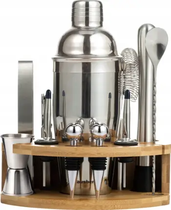 Set bartenderi Klausberg KB-7655, 12 pjesë, çelik inox, argjendtë