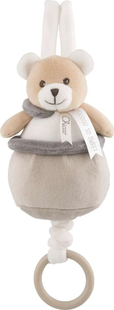 Lodër muzikore Chicco Doudou Music Box Bear 9618, arush pelushi, e bezhë - 2