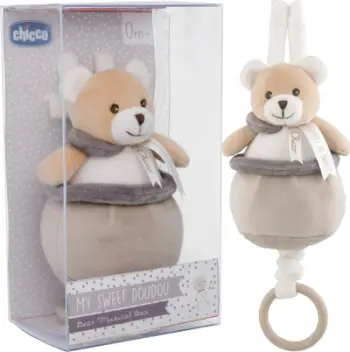 Lodër muzikore Chicco Doudou Music Box Bear 9618, arush pelushi, e bezhë