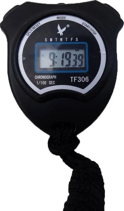 Kronometër sportiv elektronik, digjital, me alarm, i zi - 1