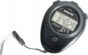Kronometër sportiv Spartan Digital Timer, 1/100 sekondë, me kordon, i zi