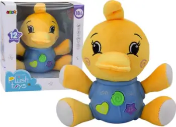 Lodër pellushi Leantoys Interactive Duck, 19cm, muzikore, e verdhë