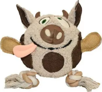 Lodër pellushi për qen Duvoplus Cow in Canvas, me litar, shumëngjyrëshe