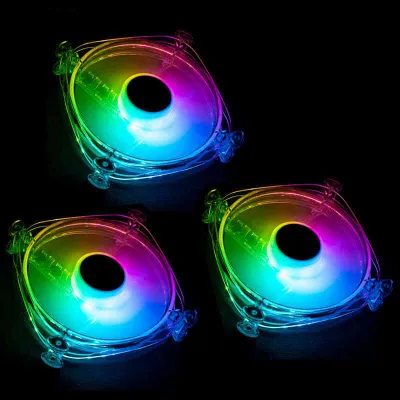 Ventilatorë ARGB Lamptron Icecloud+, set 3x120mm, PWM, të tejdukshëm - 2