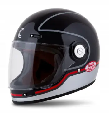 Kaskë moto Cassida Fibre Jawa Sport, integrale, madhësia 2XL, e zezë argjend kuqe