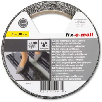 Shirit ngjitës kundër rrëshqitjes Fix-o-moll 3567012, 38mm, 3m, i zi