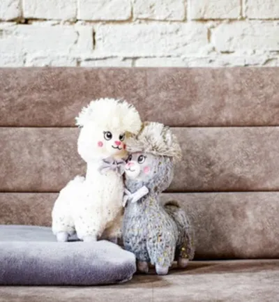 Lodër pelushi INNOGIO Alpaca Soft, 30 cm, gri - 1
