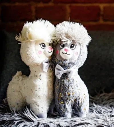Lodër pelushi INNOGIO Alpaca Soft, 30 cm, gri - 2