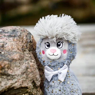 Lodër pelushi INNOGIO Alpaca Soft, 30 cm, gri - 6