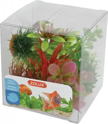 Set bimë artificiale akuariumi Zolux Plant Decorations mix set 1, 6 copë, shumëngjyrëshe