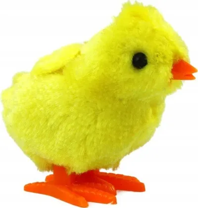 Lodër pelushi me sustë Jumping Wind-Up Chicken, kërcyese, e verdhë - 2