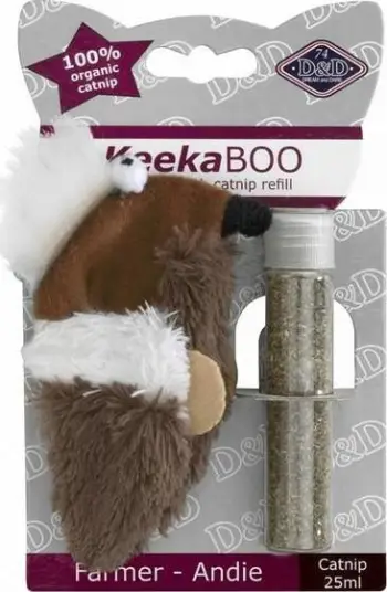 Lodër pelushi për mace D&D Farmer Andie, me catnip 25ml, 9cm, shumëngjyrëshe