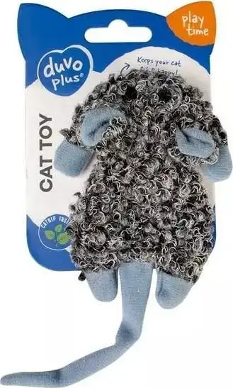 Lodër pelushi për mace Duvoplus Cushy, me zhurmë, me catnip, gri