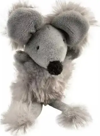 Lodër pelushi për mace Duvoplus Cushy, me catnip, formë miu, gri