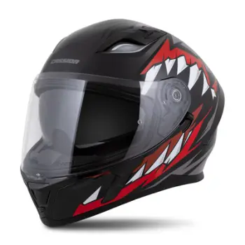 Kaskë moto CASSIDA Orbit StriX 2026, integrale, vizor dielli, e kuqe gri bardhë e zezë