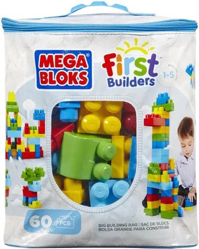 Kubëza Mega Bloks First Builders - çantë e kaltër ,60 elemente (DCH55) - 1