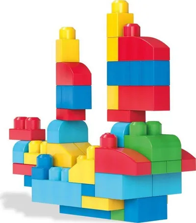Kubëza Mega Bloks First Builders - çantë e kaltër ,60 elemente (DCH55) - 2