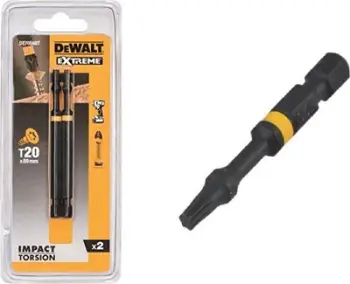 Set bita kaçavide DeWalt Extreme Impact Torsion T20, 85mm, paketim 2 copë