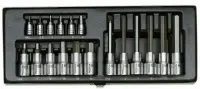 Set bit çelësa imbus Proxxon PR23100, 18 copë, 1/4" dhe 1/2", në kuti metalike