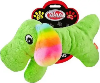 Lodër pelushi për qen Aqua Nova Dog Life Style, me fishkëllimë, jeshile