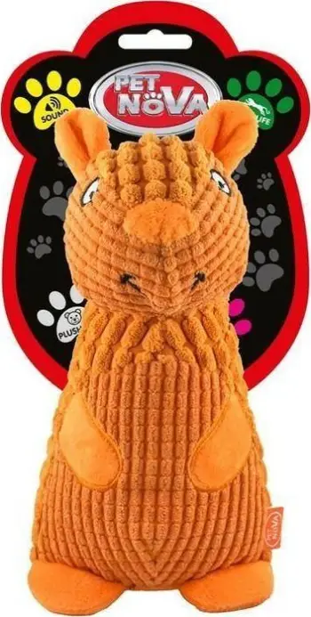 Lodër pelushi për qen Aqua Nova DOG LIFE STYLE Squirrel, me squeaker, ngjyrë kafe