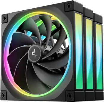 Ventilatorë PC Deepcool FL14R 3IN1, 140mm, set me 3 copë, të zinj