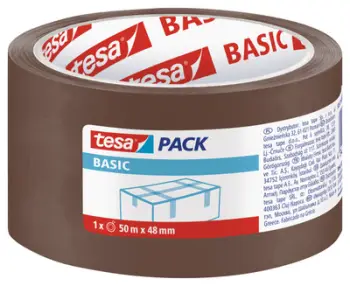 Shirit ngjitës paketimi Tesa BASIC H5857300, 50m, 48mm, kafe