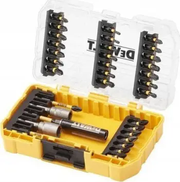 Set bitash DeWalt FlexTorq, 33 copë, me kuti Tough Case, i verdhë