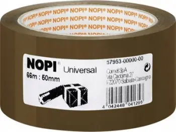Shirit ngjitës paketimi Tesa NOPI 57953, 50mm x 66m, kafe