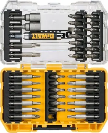 Set bitash Dewalt DT70717 QZ, 40 copë, me kuti, i verdhë