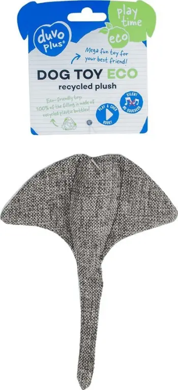 Lodër pelushi për qen Duvo+ ECO Plush Ray, 20x14x2cm, gri