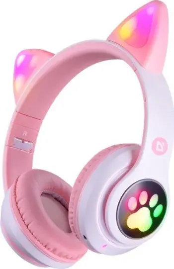 Kufje Bluetooth Defender FreeMotion B585 Cat Ears, me mikrofon, LED, rozë