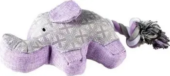 Lodër pelushi për qen Duvoplus Plush Elephant Retro, me fishkëllimë, gri