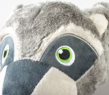 Lodër pelushi për qen Flamingo Raccoon, me fishkëllimë, gri