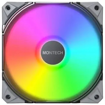 Ventilatorë PC Montech E28 ARGB, 120mm, set 3 copa me fan hub, të zinj
