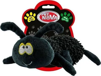 Lodër pelushi për qen Pet Nova Plus Plush Spider, me fishkëllimë, e zezë - 1
