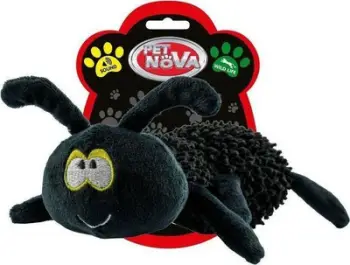 Lodër pelushi për qen Pet Nova Plus Plush Spider, me fishkëllimë, e zezë