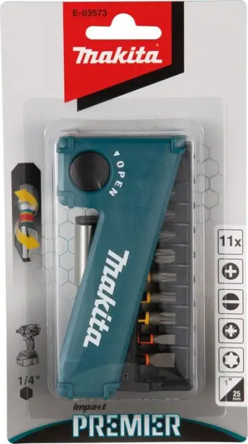 Set bitash për kaçavidë Makita Impact Torsion, 11 copë, me mbajtës magnetik