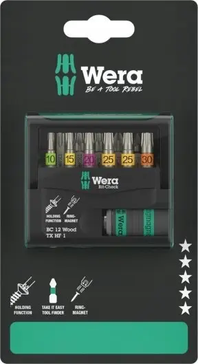 Set bitash Wera Bit-Check 12 Wood TX HF 1, 12 copa