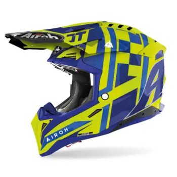 Kaskë motocross Airoh Aviator 3 TC21, madhësia 2XL, për meshkuj, blu verdhë