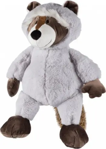 Lodër pelushi për qen Trixie Raccoon, 54 cm, me tinguj autentikë, gri