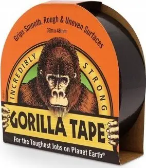 Shirit ngjitës tekstili Gorilla, 32 m, 48 mm, i zi