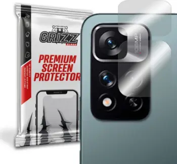 Mbrojtëse kamere GrizzGlass për Xiaomi Redmi Note 11 Pro, xham hibrid, set 2 copë, transparent