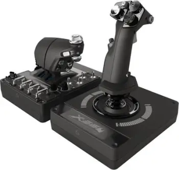 Joystick me thruster Logitech G X56 HOTAS, USB, për PC, gri