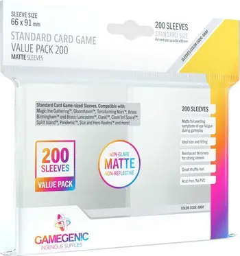 Mbrojtëse kartash Gamegenic: Matte Value, 66 x 91 mm, 200 copë