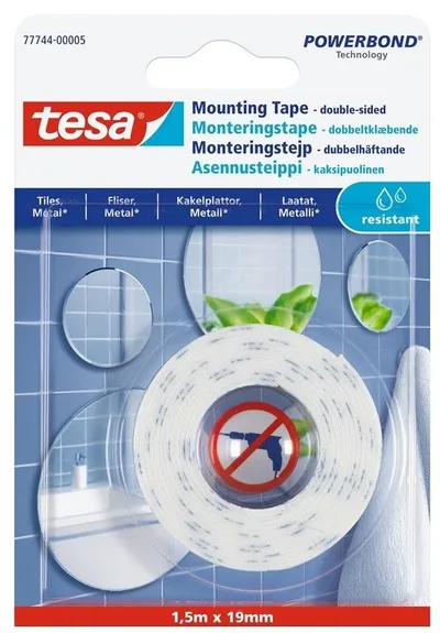 Shirit ngjitës Tesa Powerbond Mounting Tape, 1.5 m, 19 mm, i bardhë - 3