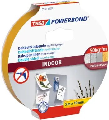 Shirit ngjitës Tesa Powerbond Mounting Tape, 1.5 m, 19 mm, i bardhë